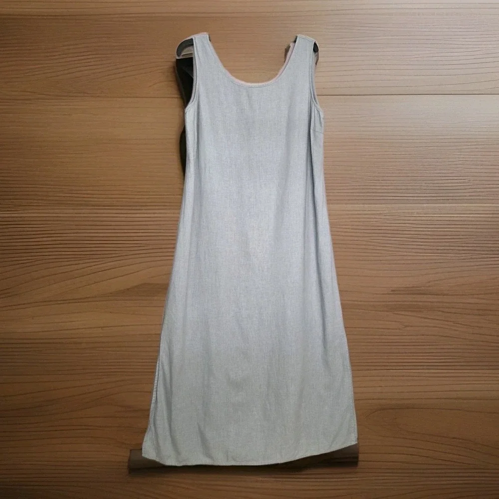 Kathie Lee Collection Light Blue Linen Blend Sleeveless‎ Maxi Dress XL